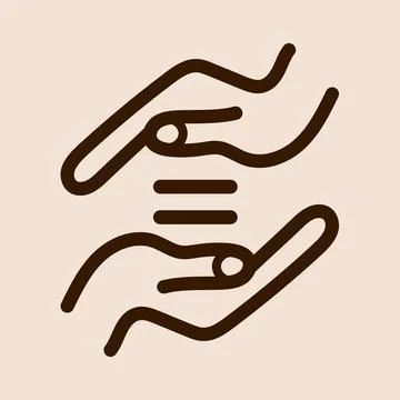 A badge of social equality. Hands up and down Stock Illustration