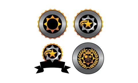 Badge Star Blank Template Set Stock-Illustration
