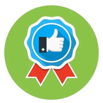 Badge with thumbs up icon Stock-Illustration