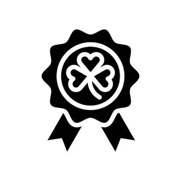 Badge vector, Feast of Saint Patrick line icon Stock Illustration