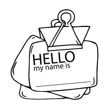 Badge with the words "hello". Stock Illustration