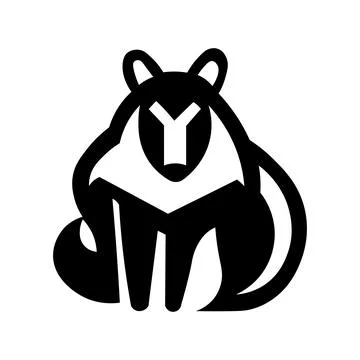 Badger black vector icon on white background Stock Illustration