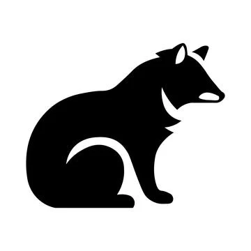 Badger black vector icon on white background Stock Illustration