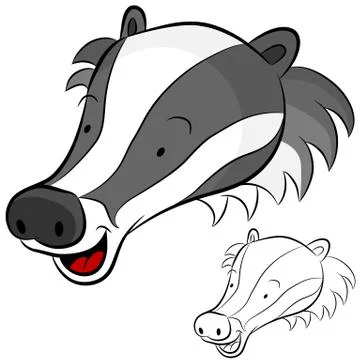 Badger face Stock Illustration