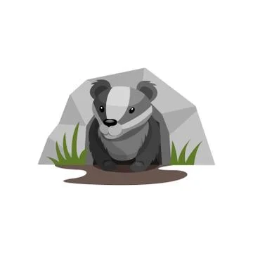 Badger in the hole vector Illustration on a white background Stock Illustration