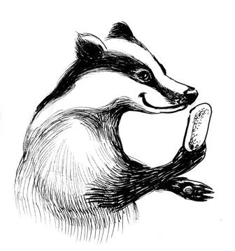 Badger with ice cream Stock-Illustration