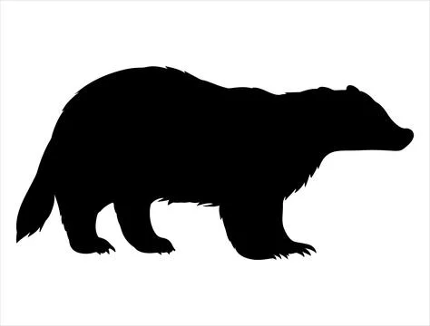 Badger silhouette vector art Stock Illustration