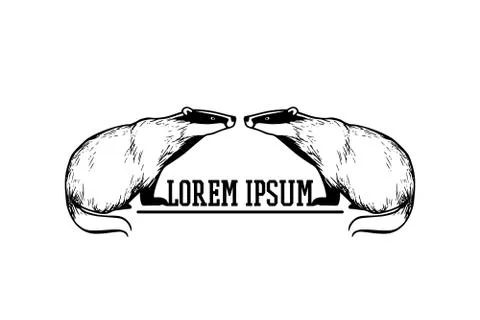 Badgers logo template Stock Illustration
