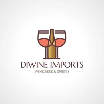 Badges and labels elements for wine shop, bar, restaurant. Logo template for Stock Illustration