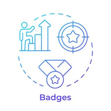 Badges blue gradient concept icon Stock Illustration