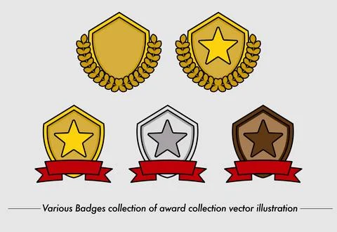 Badges collection of award collection vector illustration-5 Stock Illustration