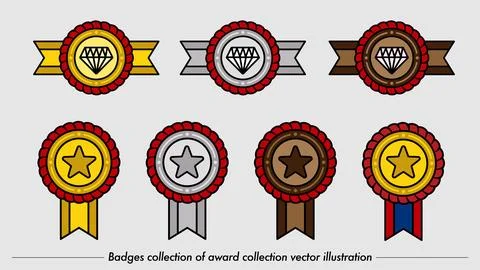 Badges collection of award collection vector illustration-2 Stock Illustration