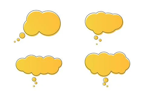 Badges with empty space for writing thoughts, bright modern bubbles icon set Stock Illustration