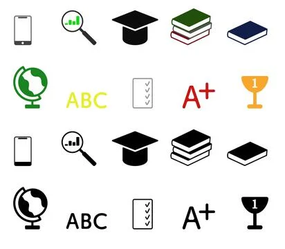 Badges, logos on the topic of education and studies. Stock Illustration
