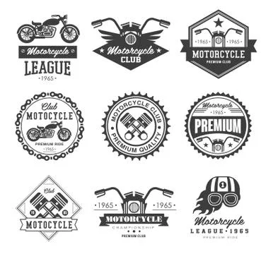 Badges Motorcycle Collections Stock Illustration