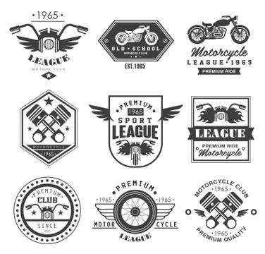Badges Motorcycle Collections Stock Illustration