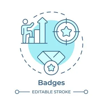 Badges soft blue concept icon Stock Illustration