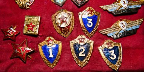 Badges ussr (Soviet Union). Stock Photos
