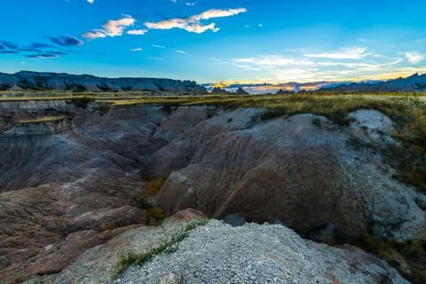 Badlands after Sunset Stock Photos