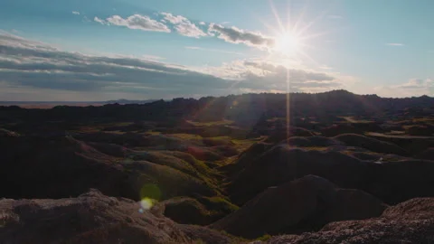 Badlands Close to Sunset, Landscape Stock Footage 311950953