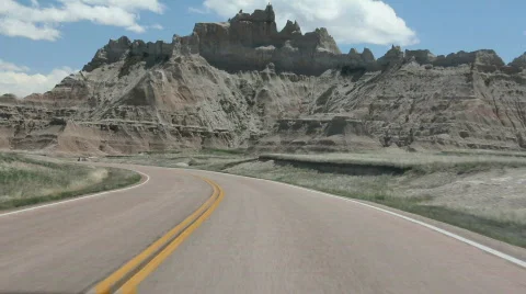 Badlands Drive Stock Footage 731375