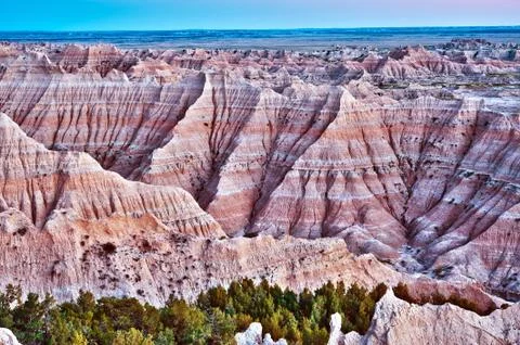 Badlands hdr (high dynamic range photography) - badlands national park, south Foto stock