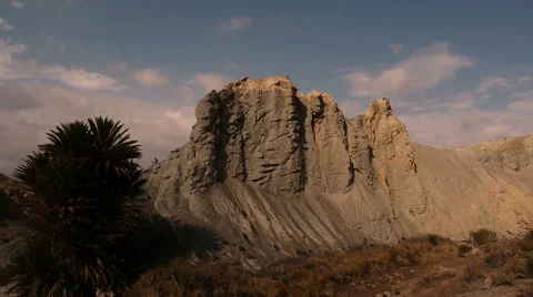 Badlands landscape with blue sky Stock Footage 42184059