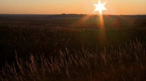 Badlands National Park Canyon Rock South Dakota Sunset Field Stock Video Footage Stock Footage