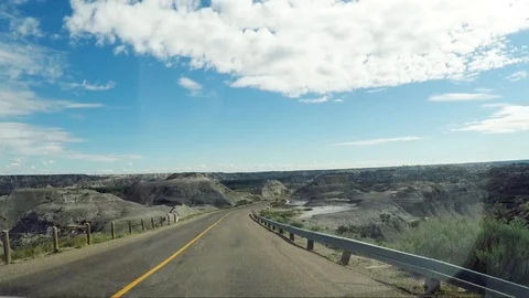 The Badlands in the Prairie of Alberta in Canada Stock Footage 124032254