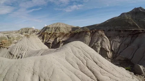 The Badlands in the Prairie of Alberta in Canada Stock Footage 124389657