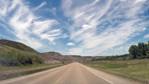 The Badlands in the Prairie of Alberta in Canada Stock Footage 124390939