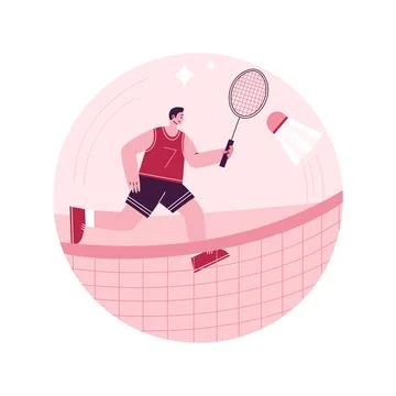 Badminton abstract concept vector illustration. Stock Illustration