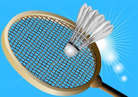 Badminton against the sky Stock Illustration