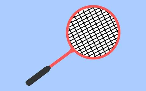 Badminton bat for hitting shuttlecocks. Stock Illustration