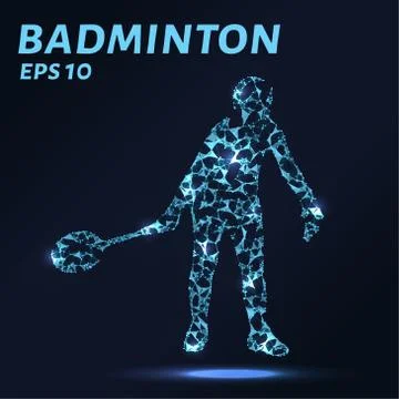 Badminton consists of points, lines and triangles. The polygon shape in the.. Stock Illustration