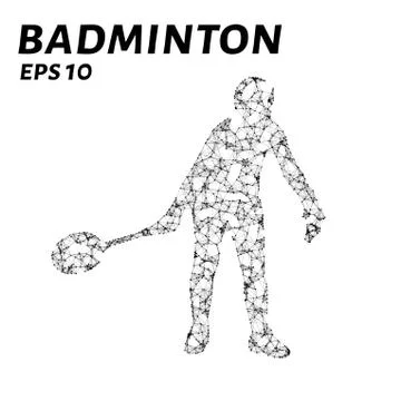 Badminton consists of points, lines and triangles. The polygon shape in the.. Stock Illustration