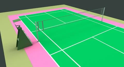 Badminton Court ~ 3D Model ~ Download #91499348 | Pond5