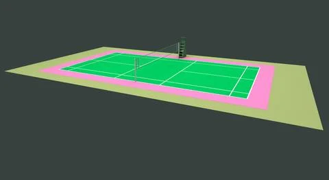 Badminton Court ~ 3D Model ~ Download #91499348 | Pond5