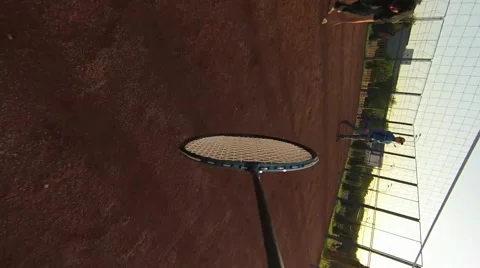 Badminton court, camera on rocket Stock Footage 50378605