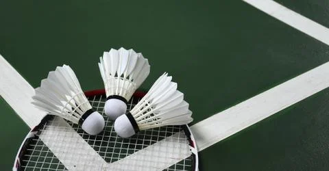 Badminton feather shuttlecocks Stock Photos