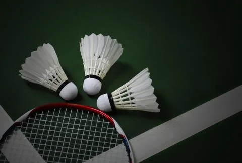 Badminton feather shuttlecocks Stock Photos