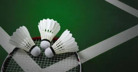 Badminton feather shuttlecocks Stock Photos