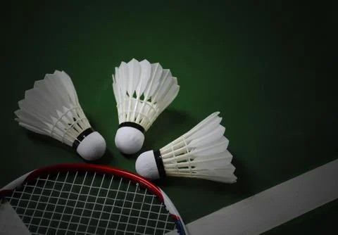Badminton feather shuttlecocks Stock Photos