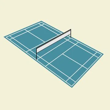Badminton Field 3D Stock Illustration