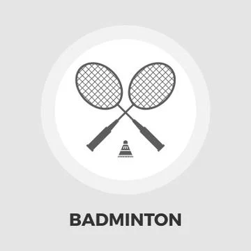 Badminton flat icon Stock Illustration