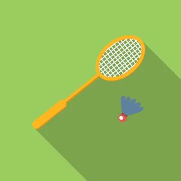 Badminton flat icon Stock Illustration