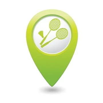 Badminton GREEN map pointer Stock Illustration