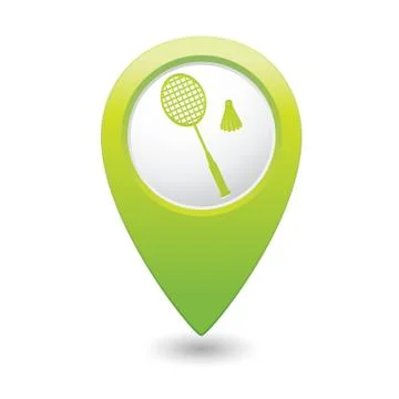 Badminton GREEN map pointer Stock Illustration