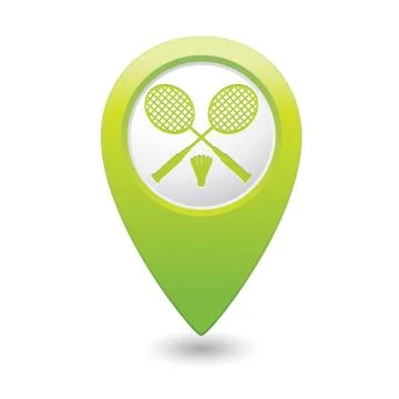 Badminton GREEN map pointer Stock Illustration