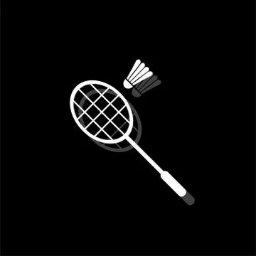 Badminton icon flat Illustrazione stock